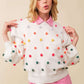 Joy 3D Colorful Polka Dot Sweater, White