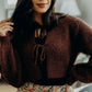 Aria Bow Front Crop Sweater, Foxy Brown