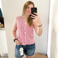 Hazel Button Down Chunky Knit Sweater Vest, Pink