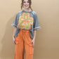 Finleigh Mineral Washed Wide Leg Cargo Lounge Pants, Faded Rust