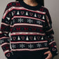 Joy Round Neck Holiday Sweater, Navy
