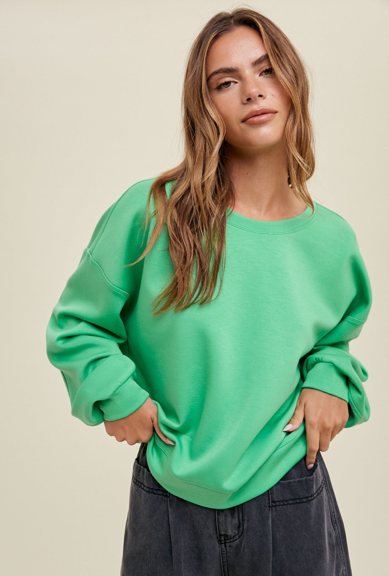 Lux Crewneck Sweatshirt, Key Lime
