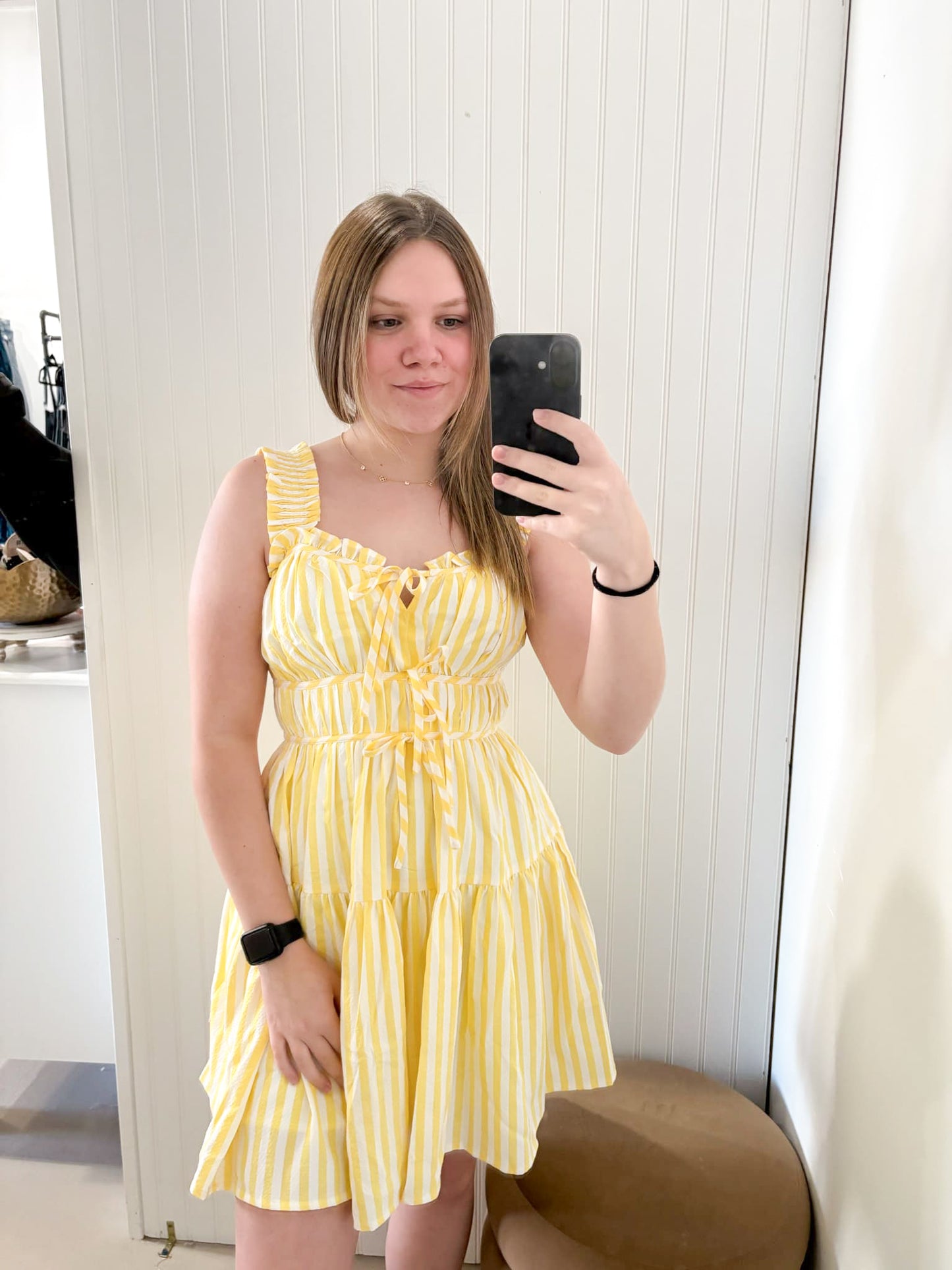 Sidney Yellow Striped Mini Dress