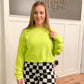 Neon Lights Cropped Sweater, Lime
