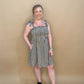 Kinley Gingham Smocked Dress, Black/Tan