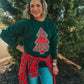 Plaid Christmas Tree Crewneck, Pine Green