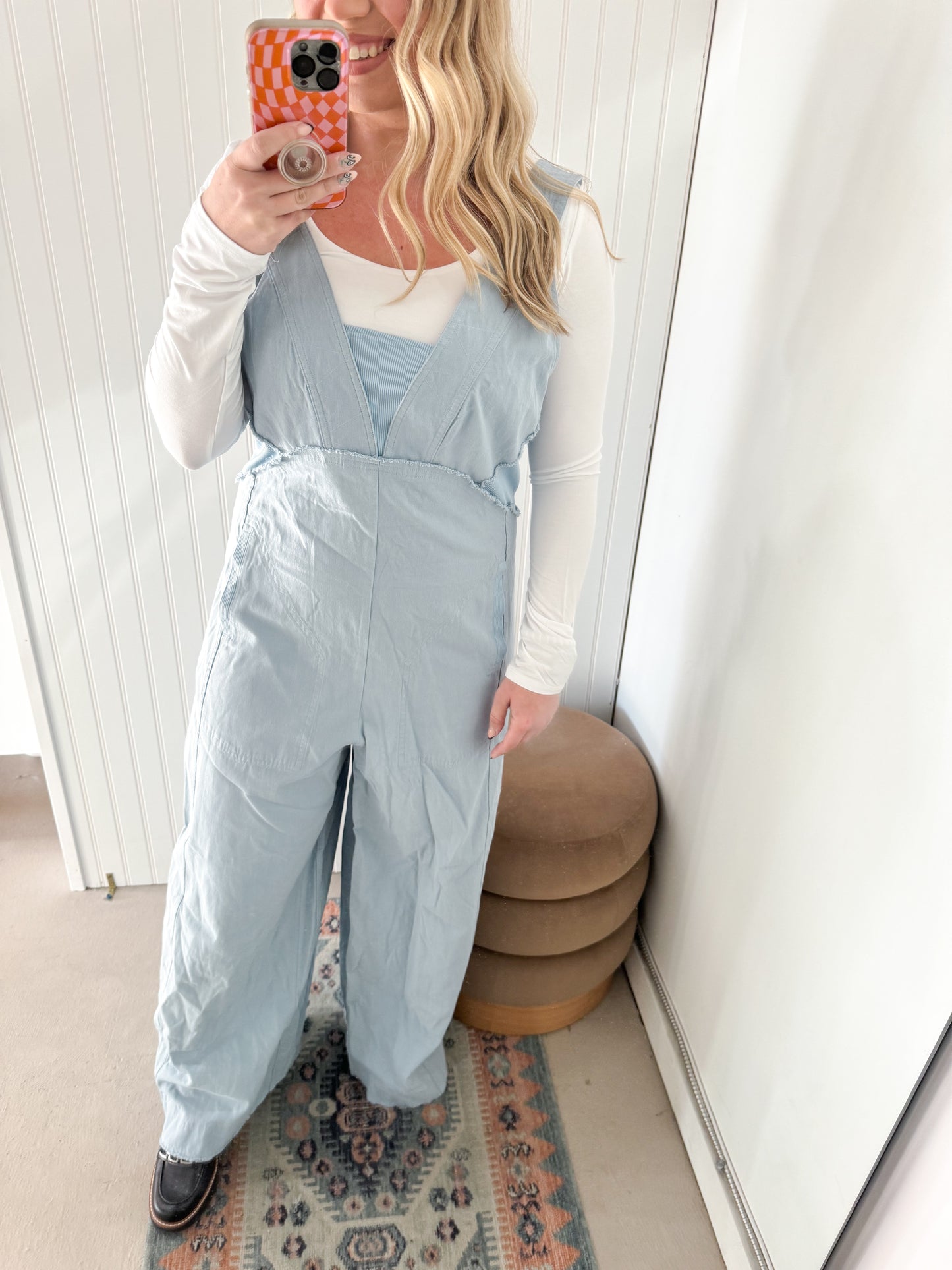 Theadora Mineral Washed Sleeveless Jumpsuit, Denim