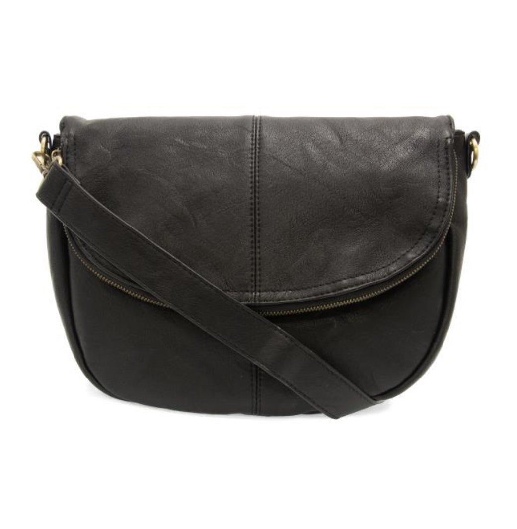 Selma Crossbody Saddle Bag, Black