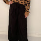 Lydia High Waisted Pleated Wide Leg Pants, Black