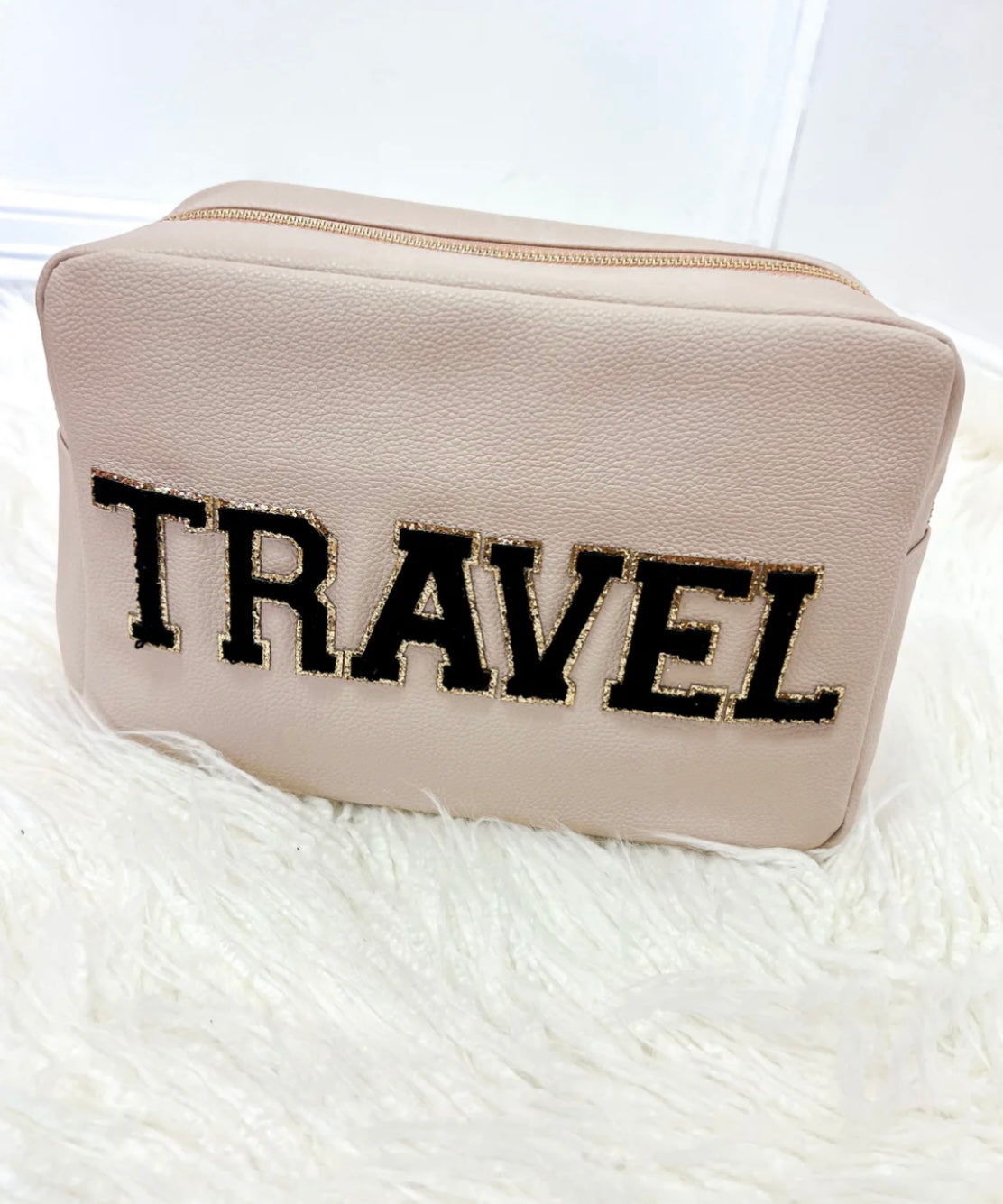 Travel Patch Letter Bag, Faux Leather