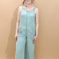 Ellen Mineral Wash Waffle Knit Jumpsuit, Blue