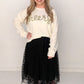Cheers Tinsel Sweater, Cream