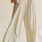 Cassi Pleated Wide Leg Polka Dot Pants, Natural