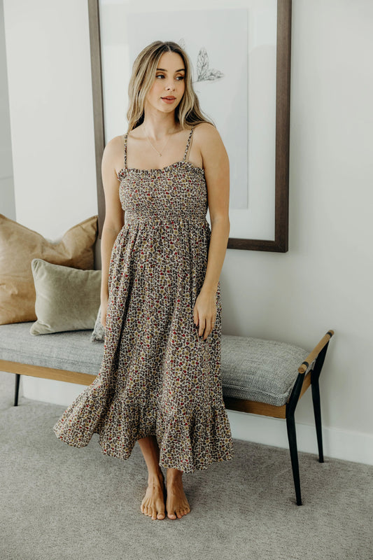 The Jones Tiered Tank Midi Dress, Golden Harvest