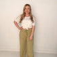 Libby Exposed Seam Wide Leg Lounge Pants, Sage