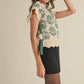 Helena Mock Neck Floral Sweater Vest, Hunter Green