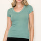 Wren Ribbed Scoop Neck Tee, Green