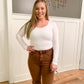 Leigha Scoop Neck Basic Long Sleeve, Off White