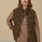 Letty Brown Floral Quilted Vests