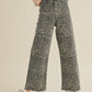 Jenni Leopard Wide Leg Pants, High Rise