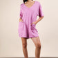 Collie Mineral Washed Oversized Knit Romper, Orchid
