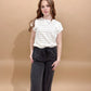 Sedona Striped Crewneck Short Sleeve Sweater, Ivory/Taupe