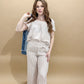 Zena Striped Gauze Flowy Cropped Leg Pants, Amber (matching set)
