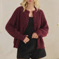 Maxine Button Up Knit Sweater, Wine