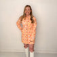 Sam Groovy Floral Print Button Up Mini Dress with Belt, Orange Multi