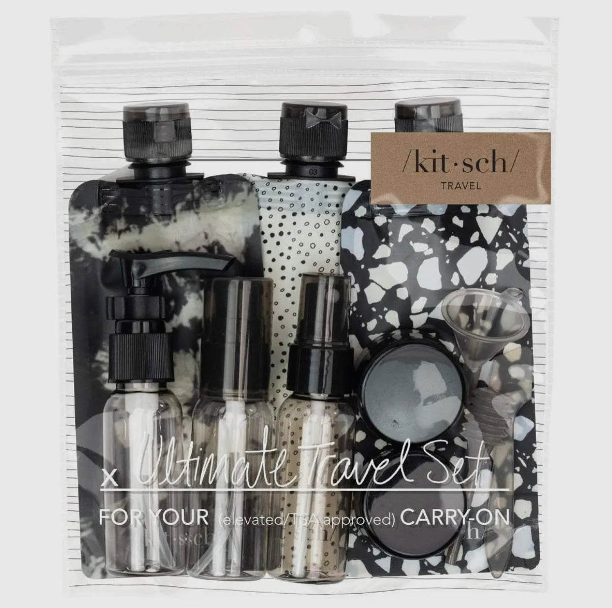 Kitsch Refillable Ultimate Travel 11pc Set, Black