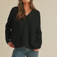 Iggy Oversized V-Neck Sweater, Black