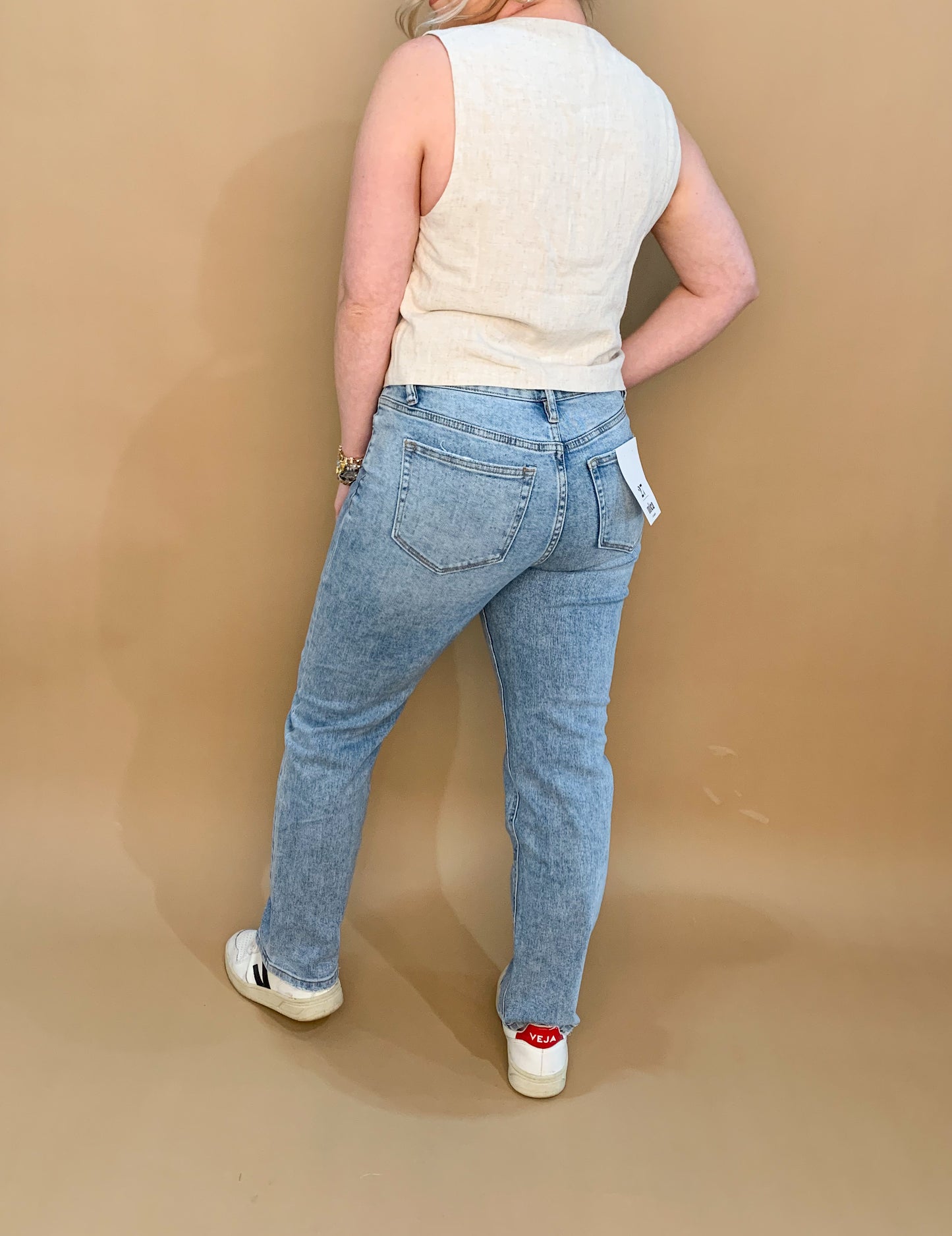 Skye Super High Rise Wedgie Straight Leg Denim, Mica