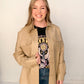 Jenni Faux Leather Shacket, Tan