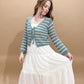 Kyleigh Lined Midi Dress with Smocked Bodice, White