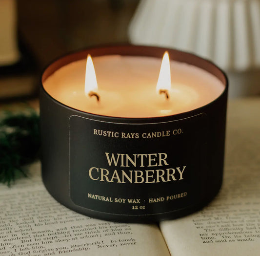 Winter Cranberry Soy Wax Candle, Rustic Ray's Candle Co.