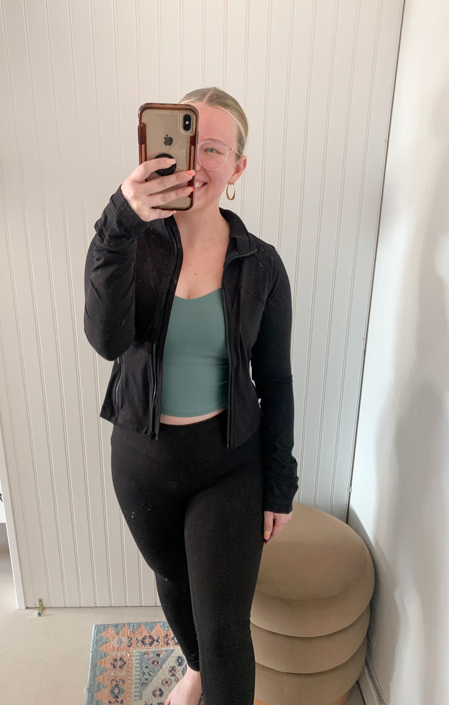 Define Crop Yoga Jacket, Black