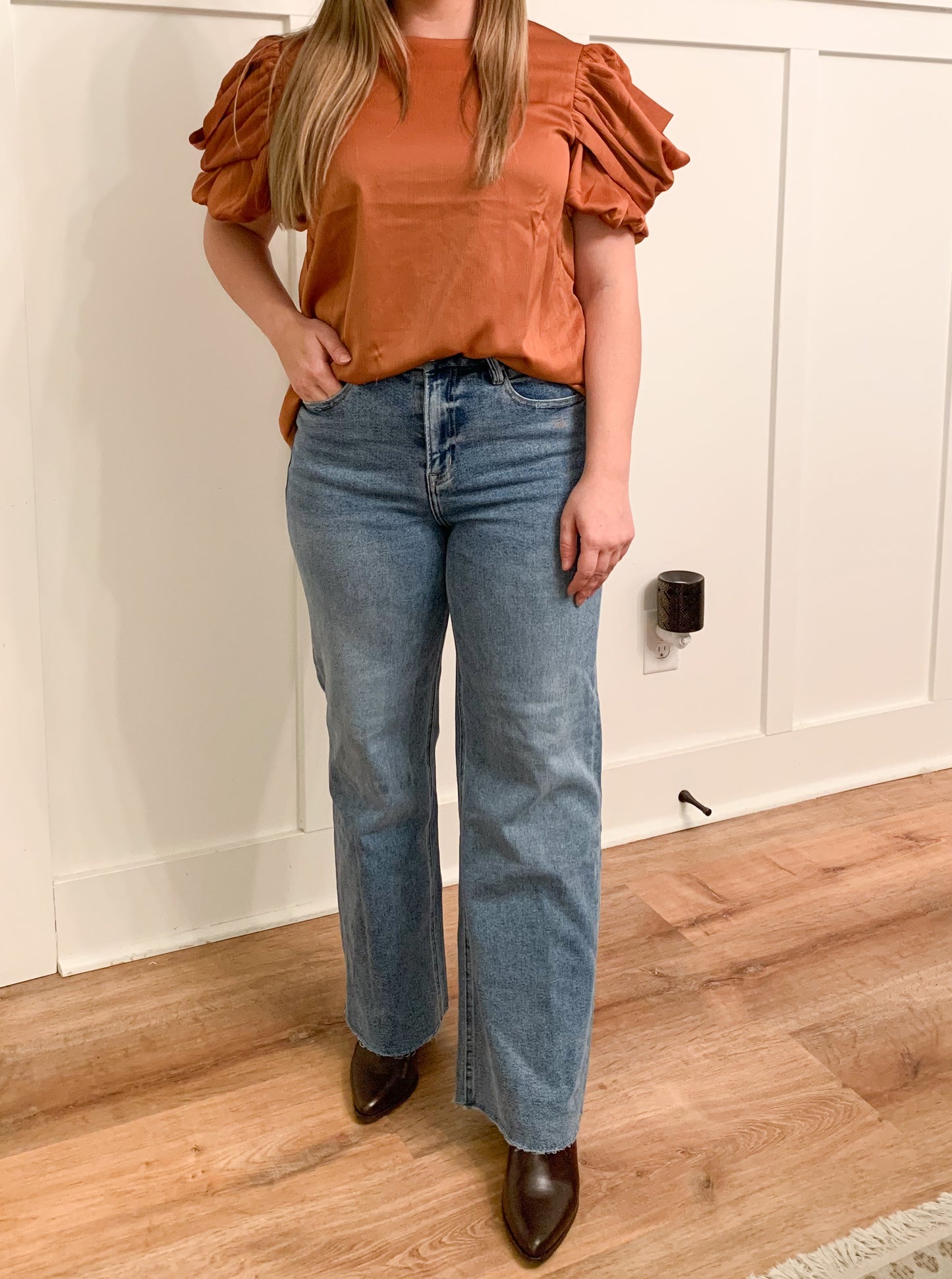 Lover Stretchy Super High Rise Wide Leg Jeans, Mica Denim