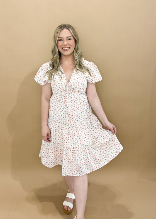 Joan Sweetheart Neckline Dress, Apple Blossom