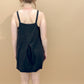 Margot Mineral Washed Knit Mini Dress w/ Romper Underneath, Black