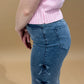 Gracie Wide Leg Crop Denim with Bow Detail