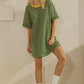 Sophie Striped T-Shirt Dress, Green / Yellow