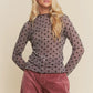 Collins Mesh Polka Dot Top, Mushroom