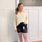 Sia Knit Collared Sweater, Cream