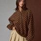 Camille Polka Dot Pullover, Brown