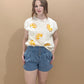 Greta Floral Embroidered Pleated Denim Shorts, Lt Denim