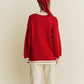 Merry Knitted Cozy Fit Sweater, Red