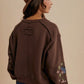 Roan Butterfly Embroidered Cardigan, Chestnut