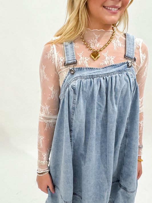 Isla Lace Long Sleeve Top, Cream