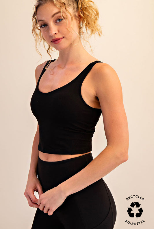 Danika V-Neck Yoga Top, Black