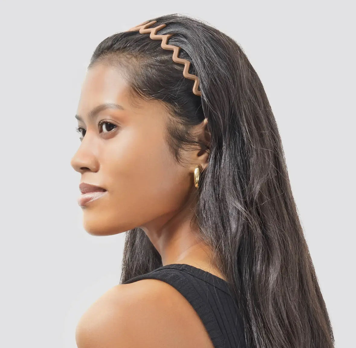 Kitsch Recycled Plastic Zig Zag Headband 2-pack, Neutral